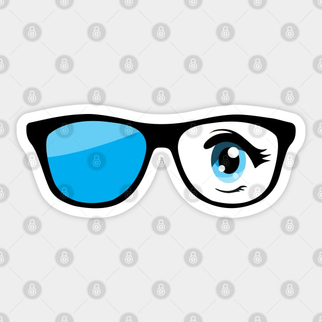 Blue Sun Glass - blue eye Sticker by Julorzo